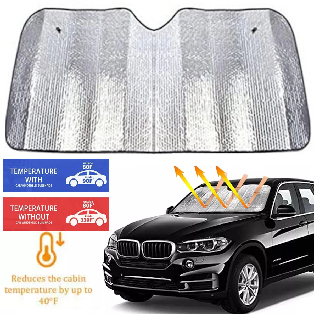 Pare-soleil Réflecteur pour Pare-brise de Voiture - مظلة الزجاج الأمامي العاكسة والواقية من الحرارة 2