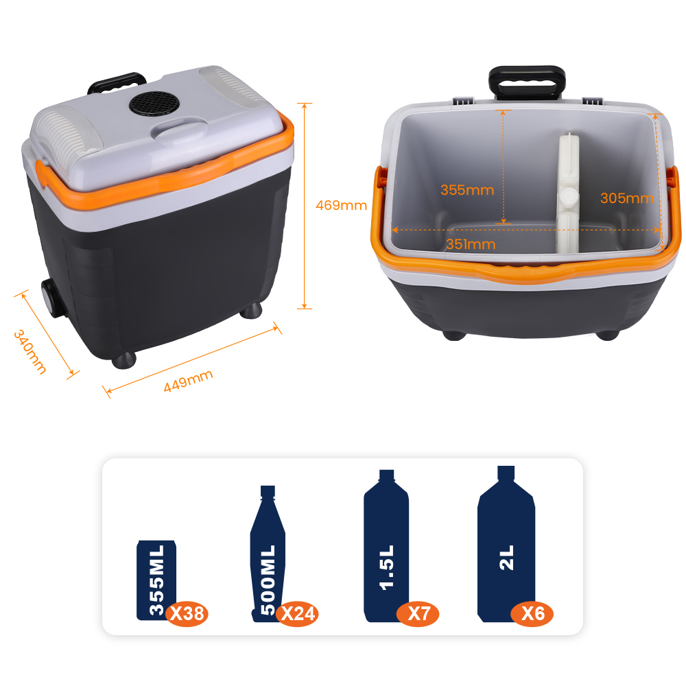 Glacière et Réchauffeur Thermoélectrique Portable 28L avec Roues - ثلاجة وسخان متنقل سعة 28 لتر - 1