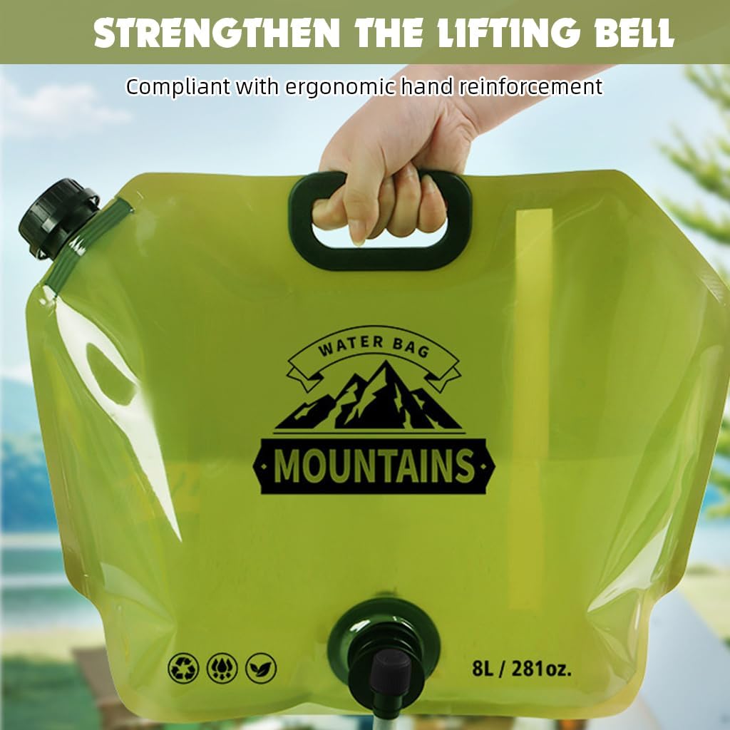 Réservoir d'Eau Pliable 8L Portable pour Camping et Randonnée - خزان مياه قابل للطي سعة 8 لتر للرحلات والخرجات - 8
