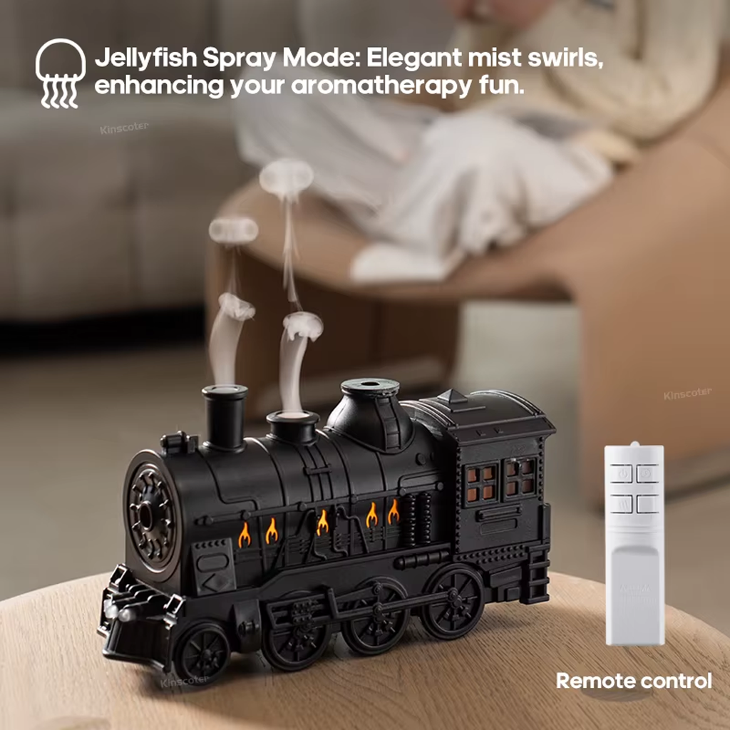 Diffuseur d'Huiles Essentielles en Forme de Train Humidificateur Ultrasonique - موزع روائح بتصميم القطار سعة 300 مل - 2
