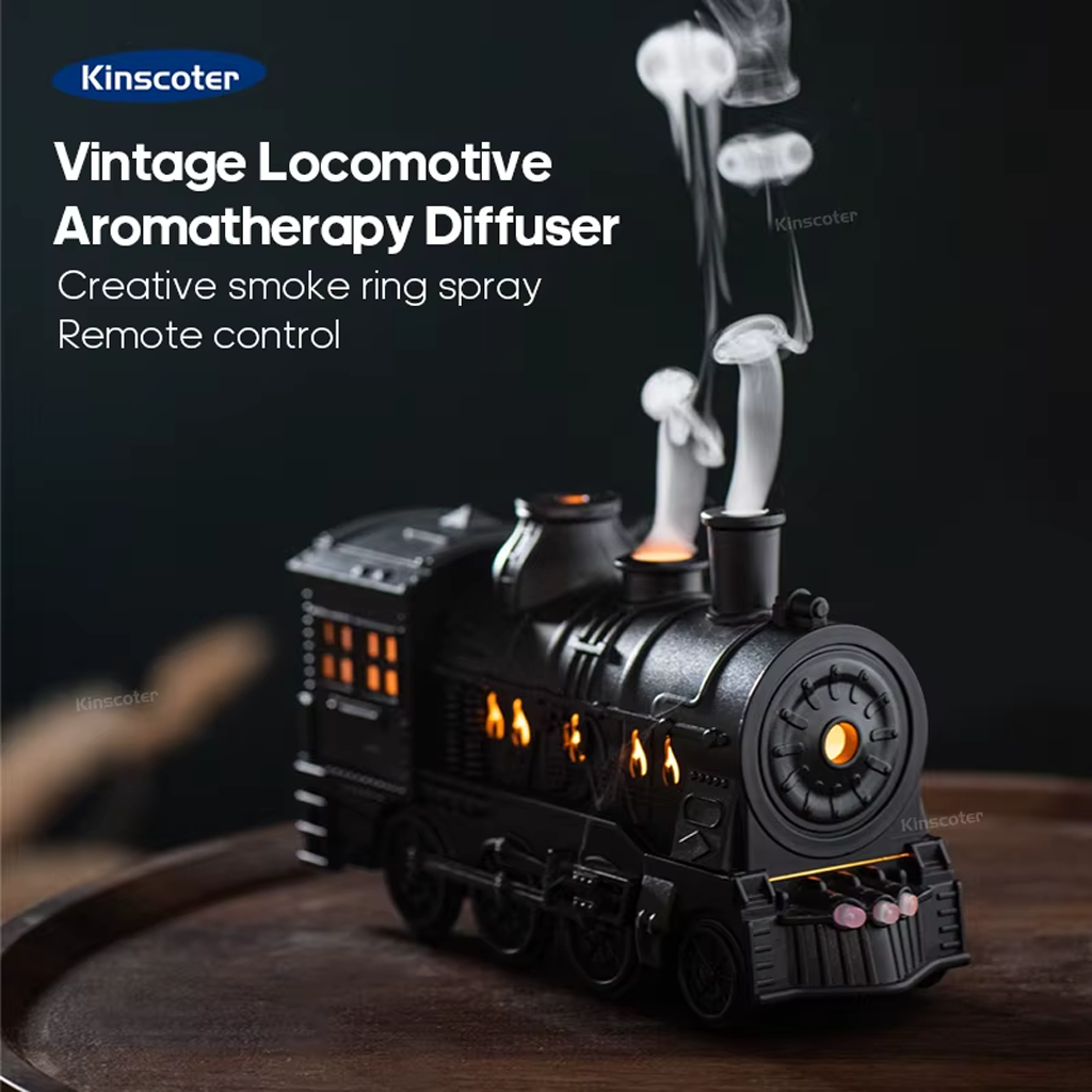 Diffuseur d'Huiles Essentielles en Forme de Train Humidificateur Ultrasonique - موزع روائح بتصميم القطار سعة 300 مل - 4