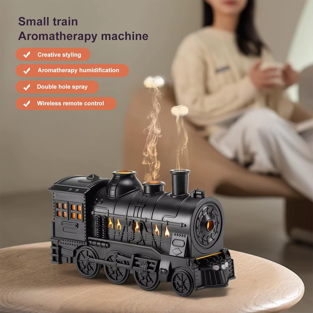 Diffuseur d'Huiles Essentielles en Forme de Train Humidificateur Ultrasonique - موزع روائح بتصميم القطار سعة 300 مل - 5