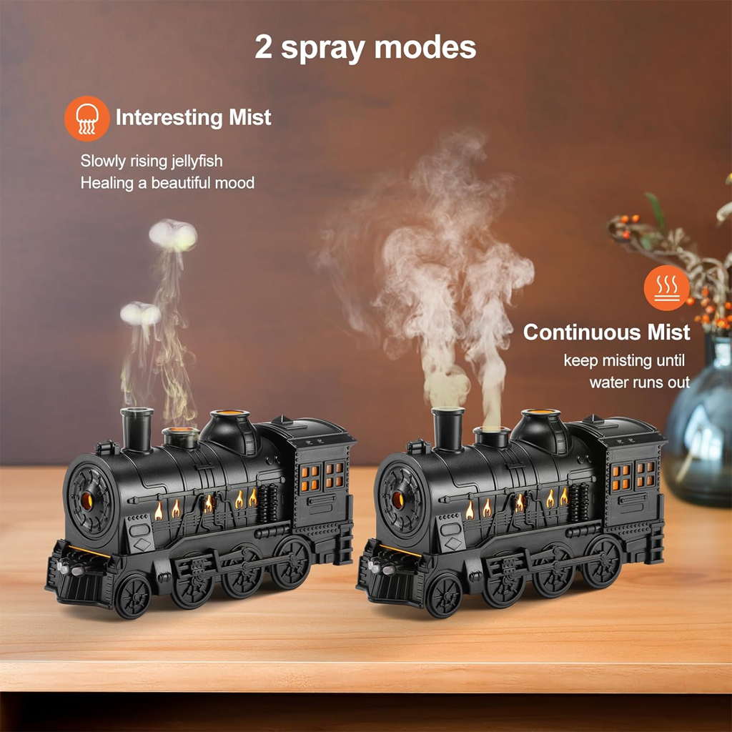 Diffuseur d'Huiles Essentielles en Forme de Train Humidificateur Ultrasonique - موزع روائح بتصميم القطار سعة 300 مل - 9