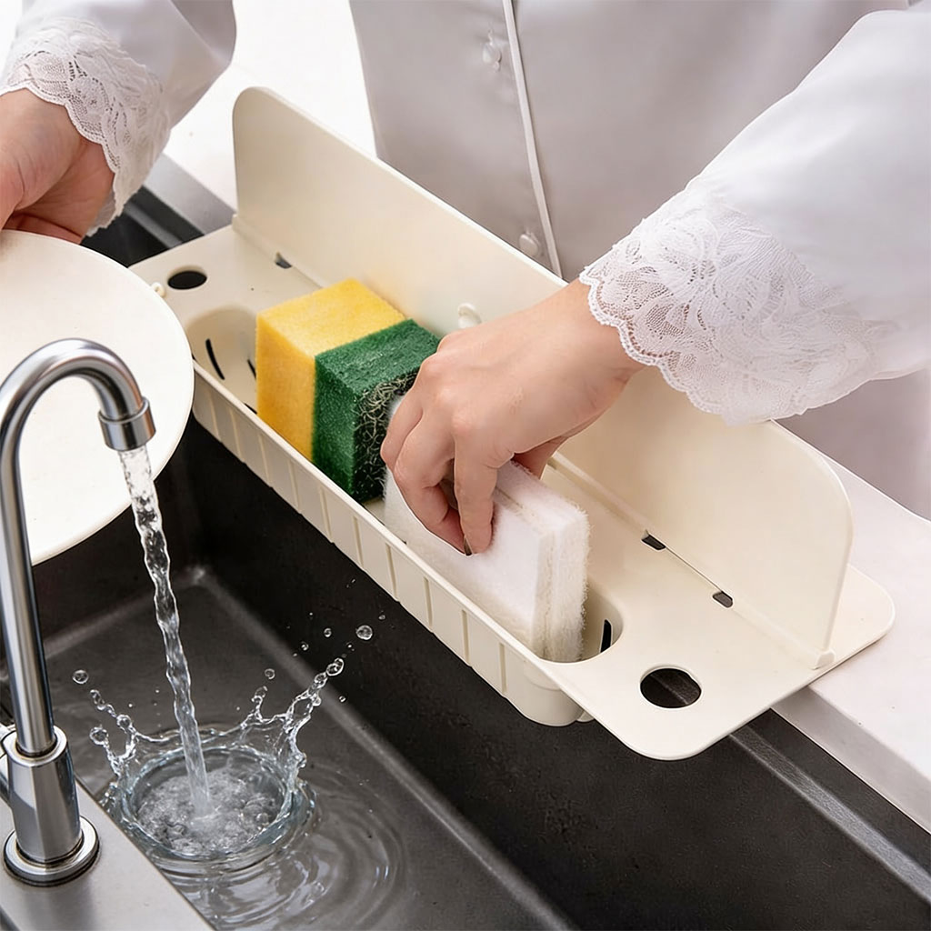 Protection Anti-Éclaboussures d’Évier de Cuisine avec 5 Ventouses - واقي رذاذ الماء للمغاسل بالشفاطات 2