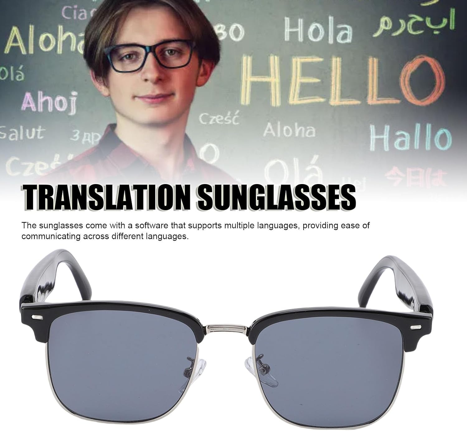 Lunettes Connectées F60 de Traduction IA et Audio Open-Ear Bluetooth 5.4 - نظارات المترجم الذكية بالذكاء الاصطناعي - 7