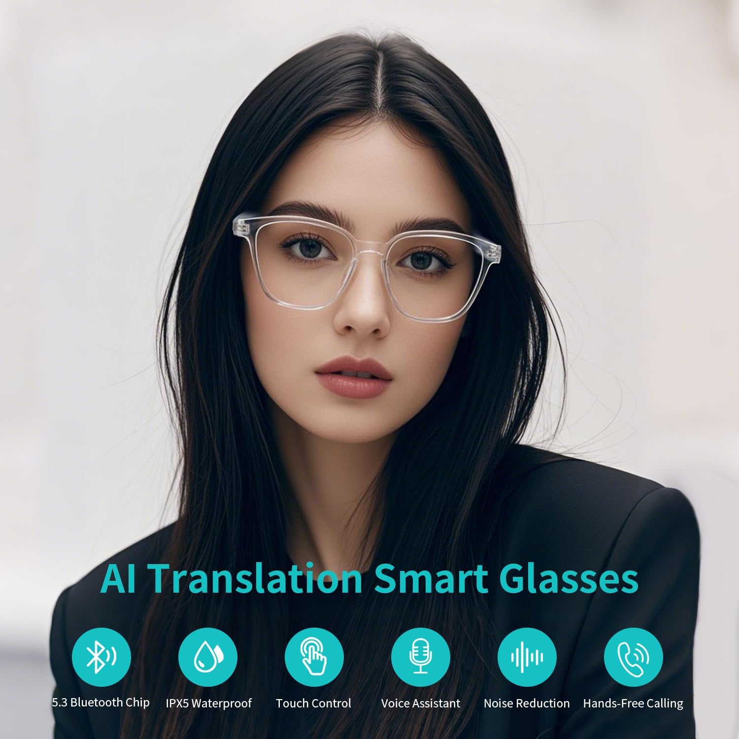 Lunettes Connectées F60 de Traduction IA et Audio Open-Ear Bluetooth 5.4 - نظارات المترجم الذكية بالذكاء الاصطناعي 10