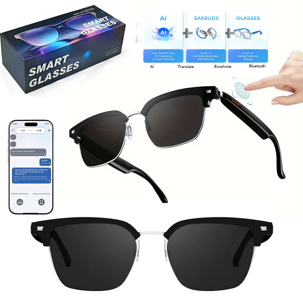 Lunettes Connectées F60 de Traduction IA et Audio Open-Ear Bluetooth 5.4 - نظارات المترجم الذكية بالذكاء الاصطناعي 1