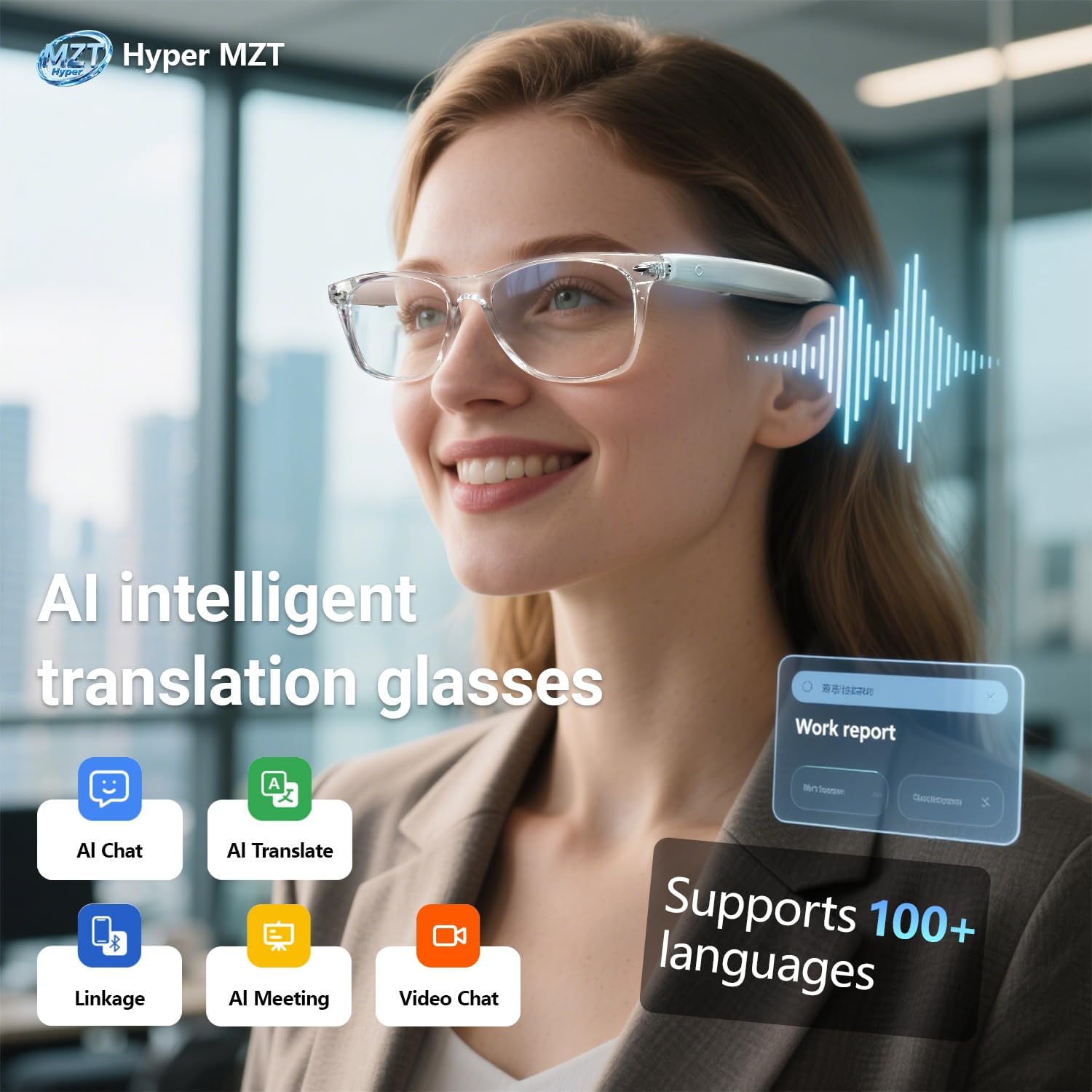 Lunettes Connectées F20 de Traduction IA et Audio Open-Ear Bluetooth 5.4 - نظارات المترجم الذكية بالذكاء الاصطناعي  - 6