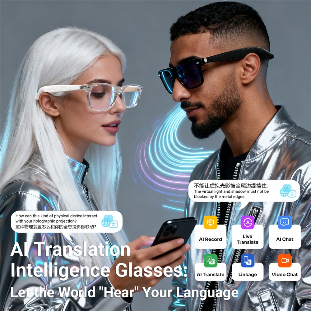 Lunettes Connectées F20 de Traduction IA et Audio Open-Ear Bluetooth 5.4 - نظارات المترجم الذكية بالذكاء الاصطناعي  - 12