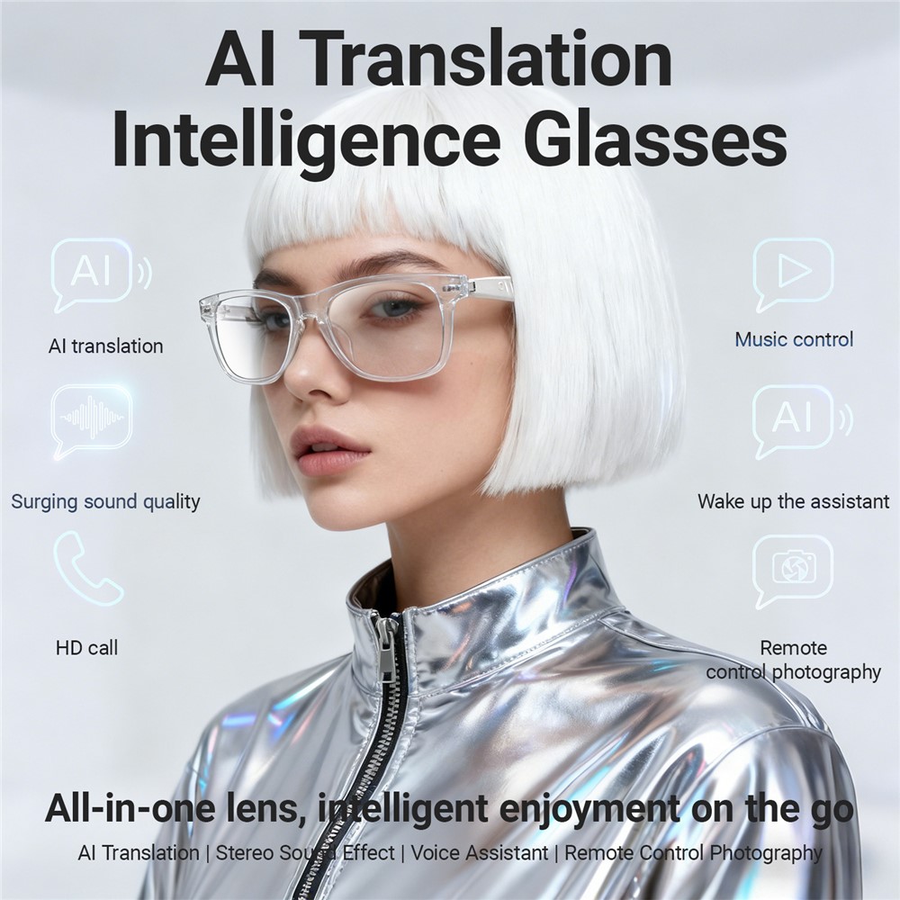 Lunettes Connectées F20 de Traduction IA et Audio Open-Ear Bluetooth 5.4 - نظارات المترجم الذكية بالذكاء الاصطناعي  - 11
