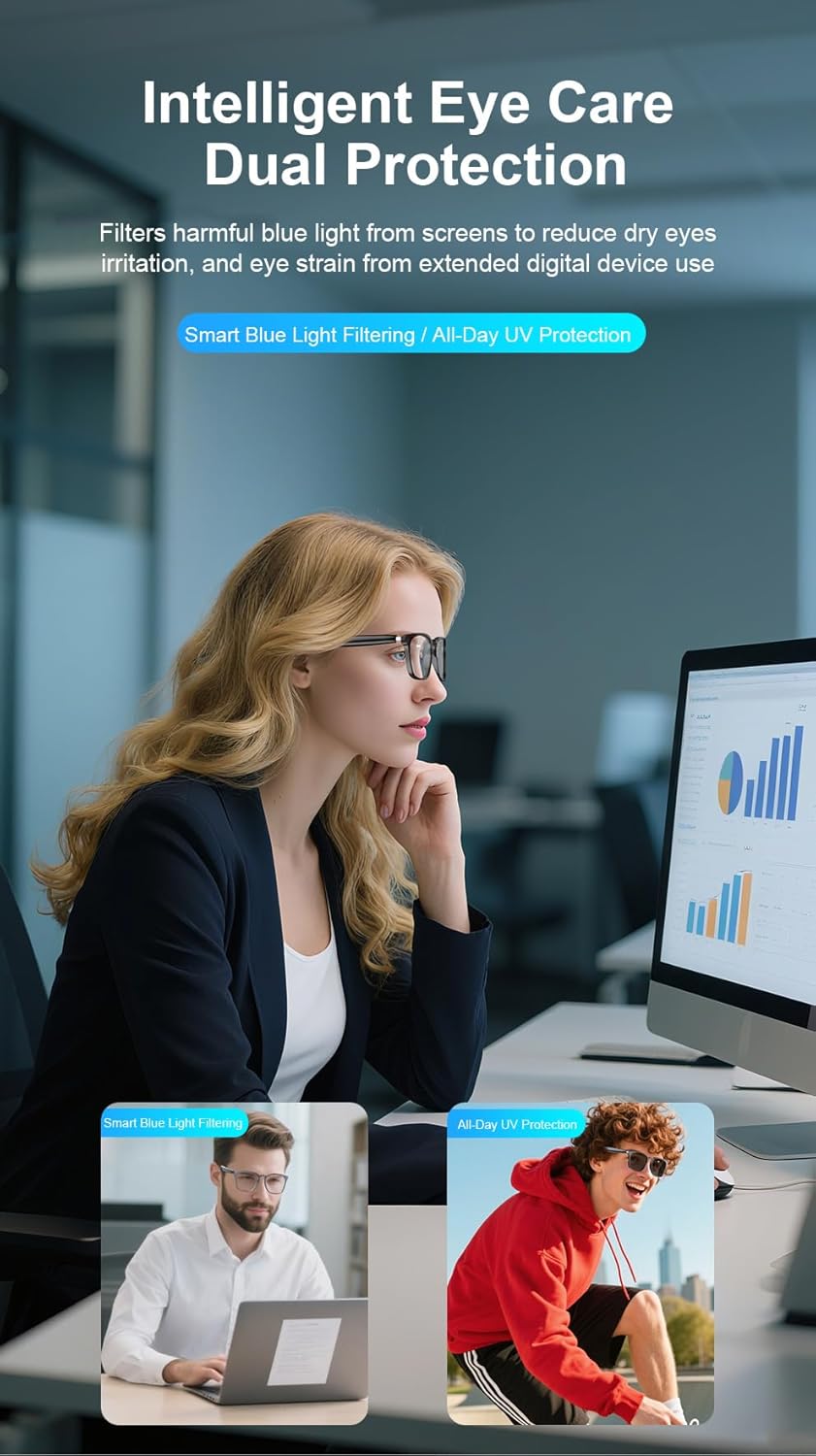Lunettes Connectées GS03 de Traduction IA et Audio Open-Ear Bluetooth 5.4 - نظارات المترجم الذكية بالذكاء الاصطناعي - 7