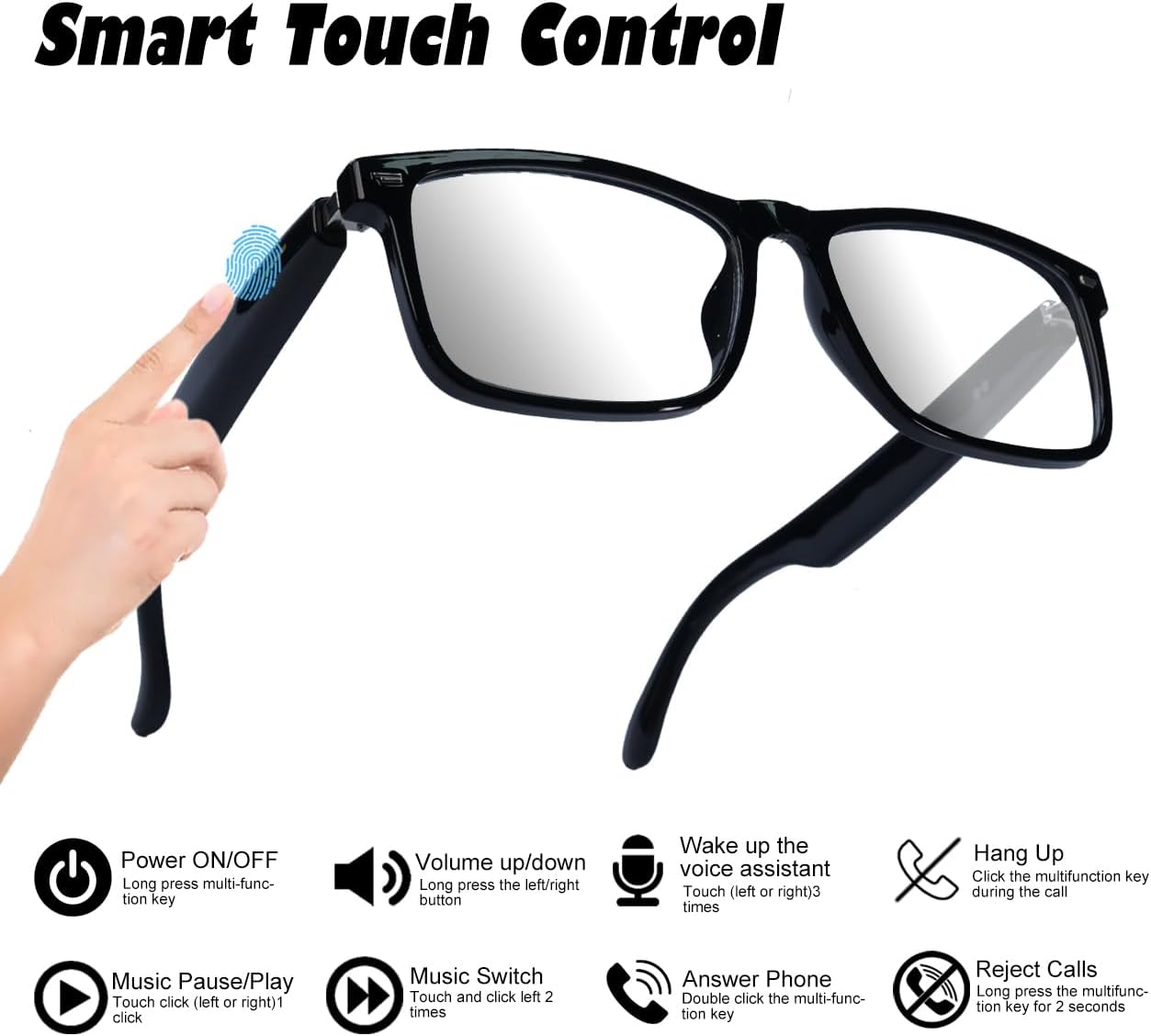 Lunettes Connectées GS03 de Traduction IA et Audio Open-Ear Bluetooth 5.4 - نظارات المترجم الذكية بالذكاء الاصطناعي 5
