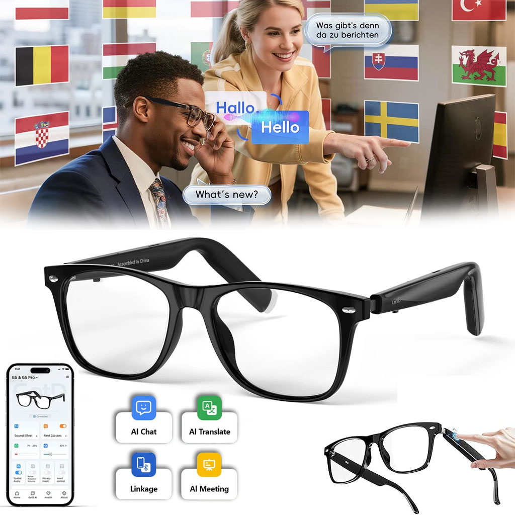 Lunettes Connectées GS03 de Traduction IA et Audio Open-Ear Bluetooth 5.4 - نظارات المترجم الذكية بالذكاء الاصطناعي 2