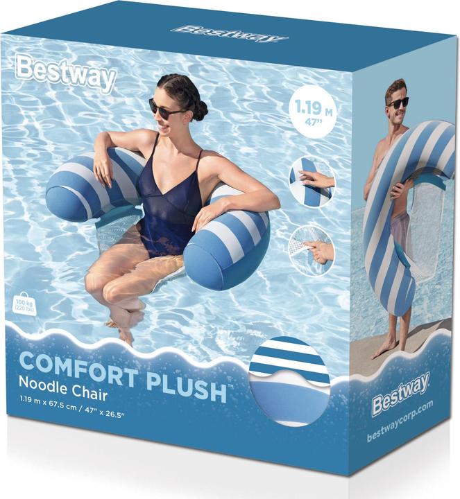 Siège de Piscine Gonflable Bestway Confort Luxueux avec Surface Velours - مقعد المسبح الفاخر بسطح مخملي وشبكة تبريد - 10