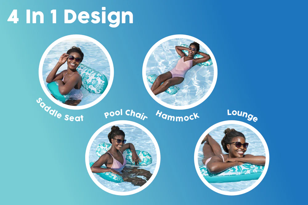 Hamac de Piscine Gonflable Multifonction 4-en-1 avec Siège en Maille - عوامة مسبح هوائية 4 في 1 بنسيج شبكي - 2