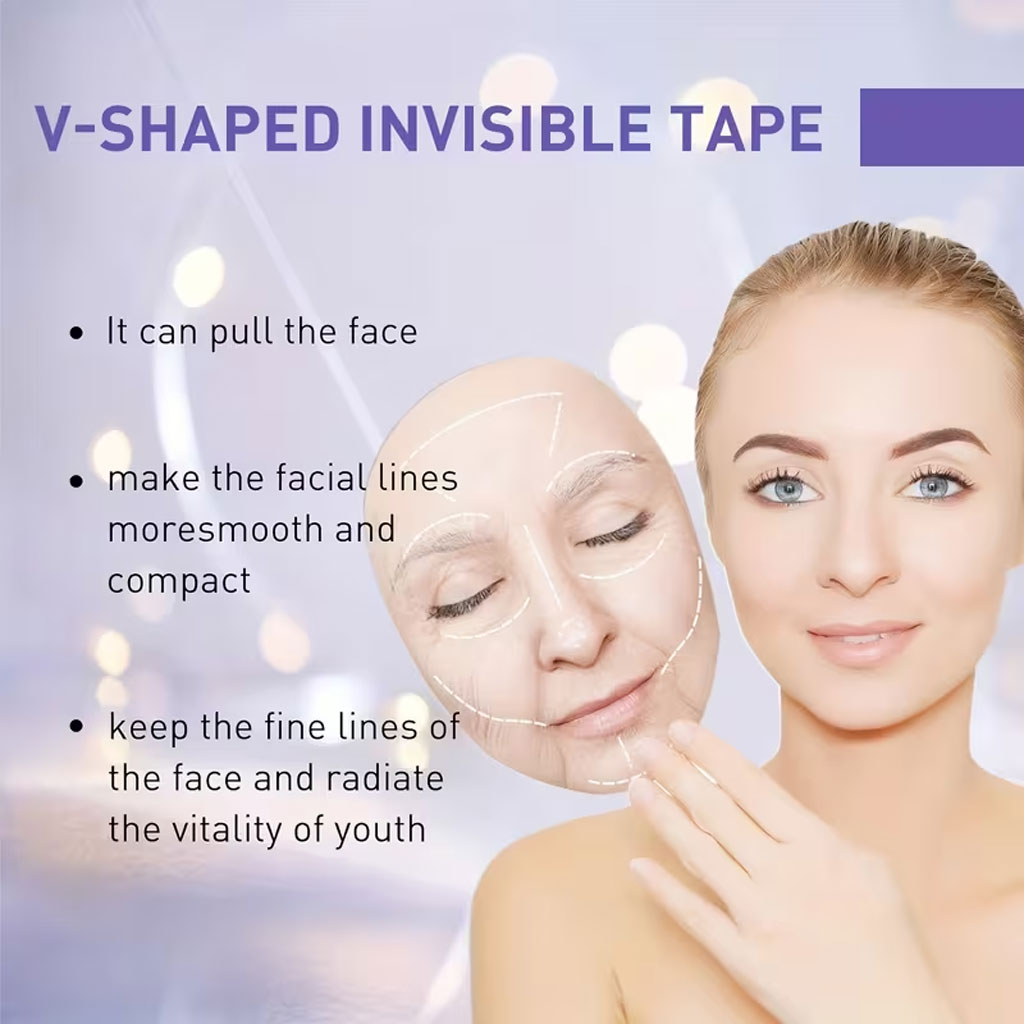 Bandes de Lifting Facial Invisibles pour un Visage en V Impéccable - أشرطة شد وإخفاء عيوب الوجه والرقبة الفورية - 13