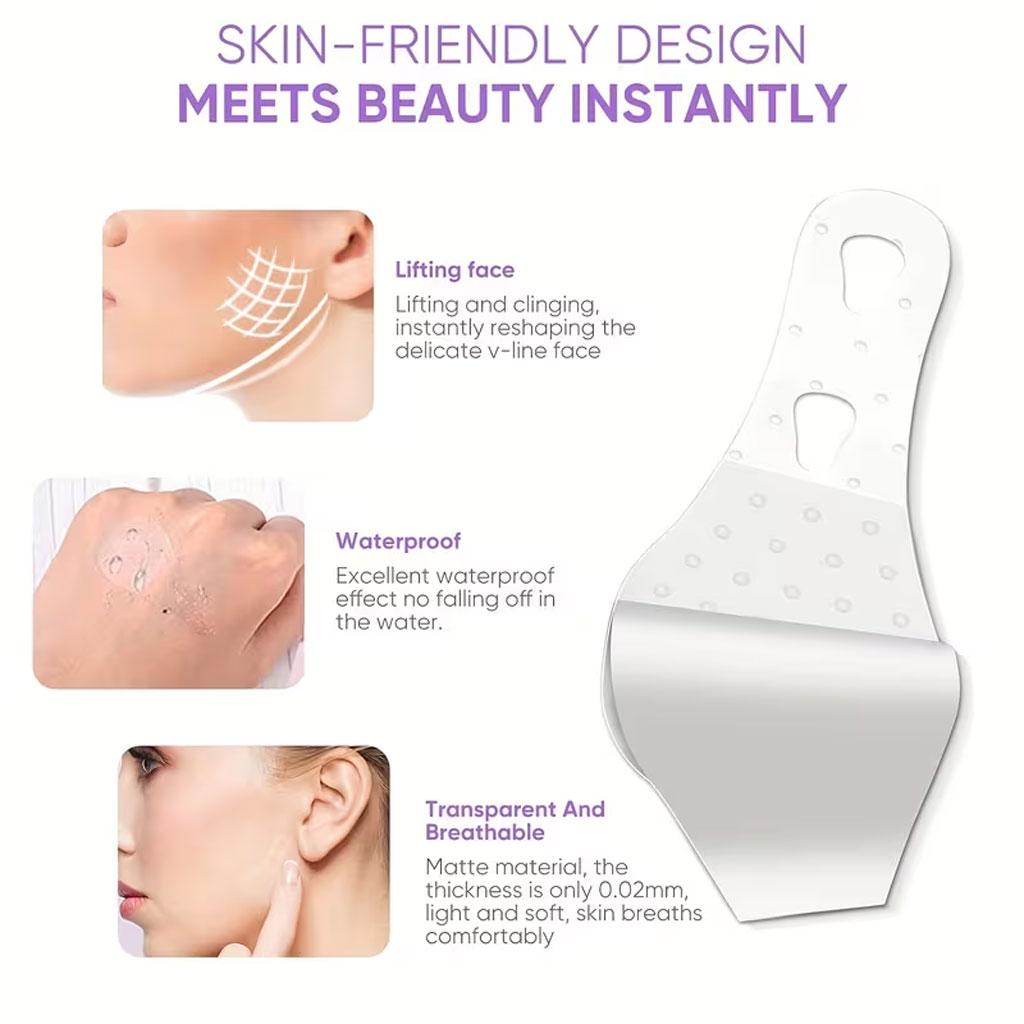 Bandes de Lifting Facial Invisibles pour un Visage en V Impéccable - أشرطة شد وإخفاء عيوب الوجه والرقبة الفورية 12