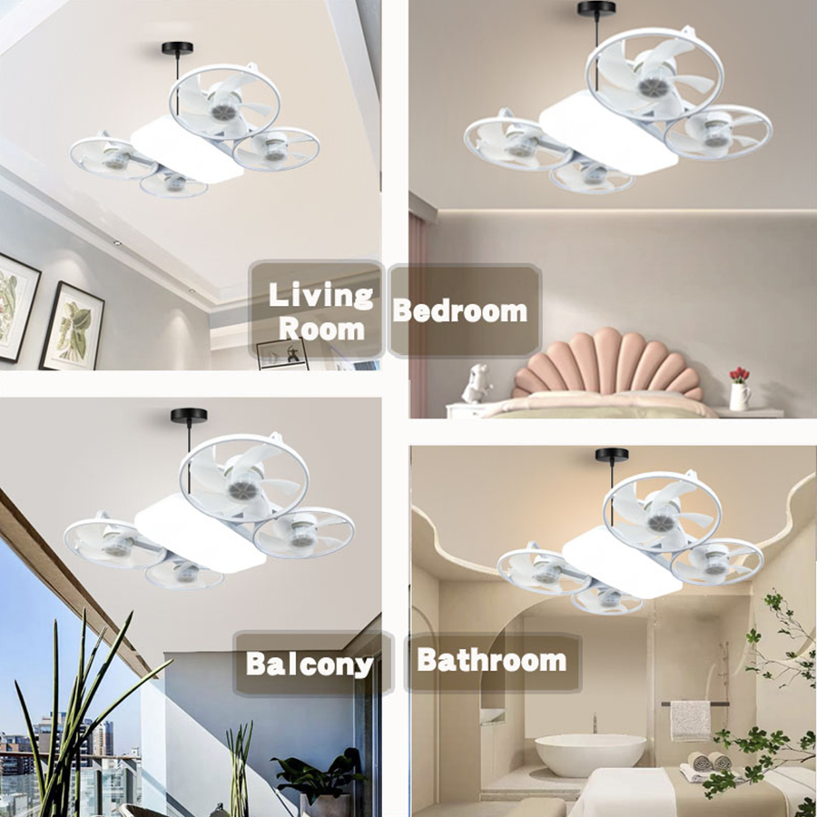 Ventilateur de Plafond Lumineux Design Drone E27 avec Télécommande - مروحة إضاءة ذكية بتصميم طائرة درون مع يد تحكم - 17