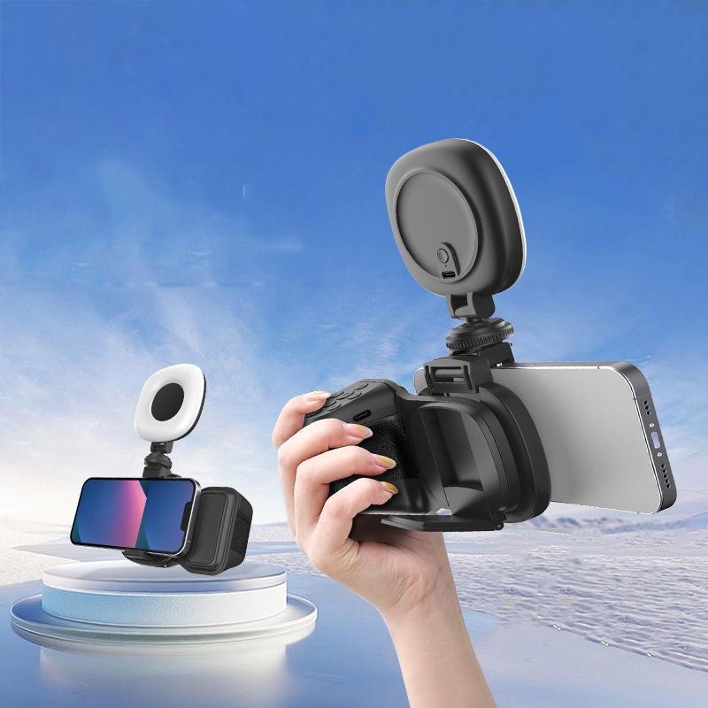 Poignée de Prise de Vue Photo/Vidéo pour Téléphone avec Télécommande et Lumière LED - قبضة التصوير الذكية للهواتف بمؤثرات إضاءة وريموت بلوتوث - 5