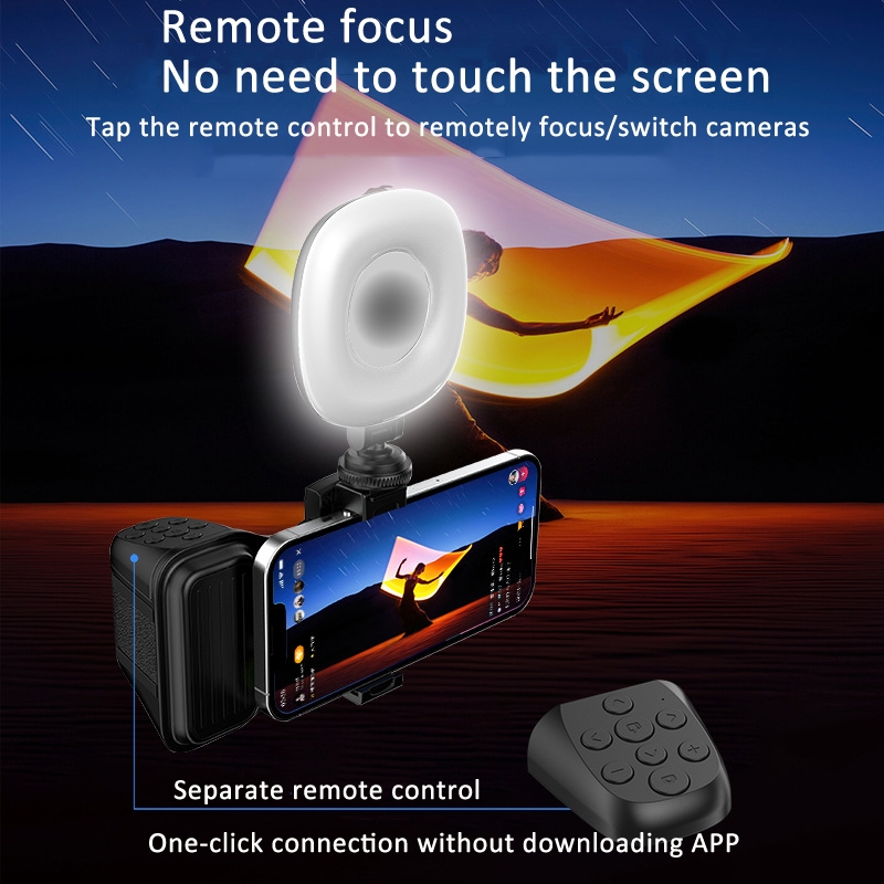Poignée de Prise de Vue Photo/Vidéo pour Téléphone avec Télécommande et Lumière LED - قبضة التصوير الذكية للهواتف بمؤثرات إضاءة وريموت بلوتوث 10