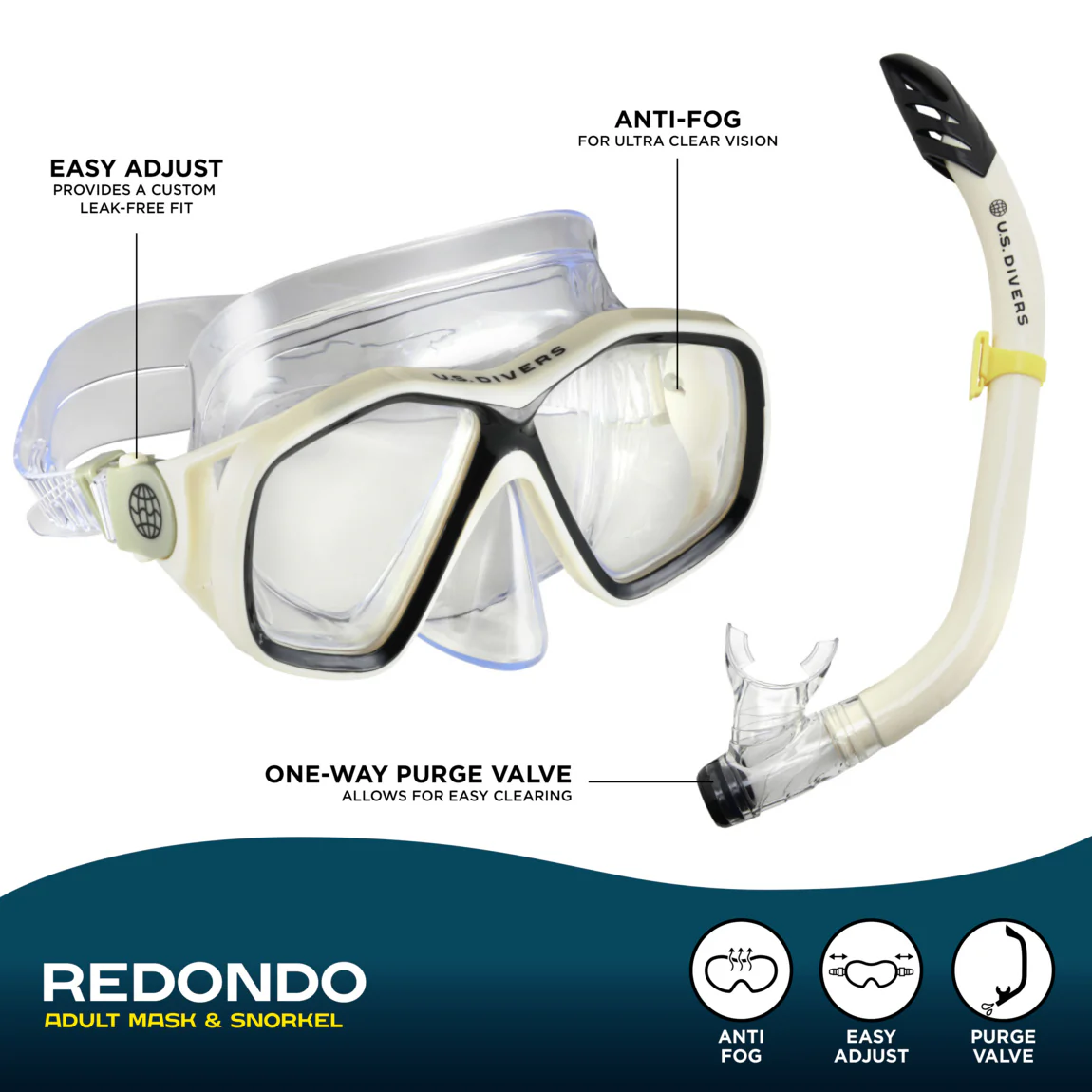 Kit de Snorkeling Masque Double Lentille Anti-Buée et Tuba avec Valve de Purge - طقم الغوص المتكامل بعدسات مضادة للضباب والكسر 5