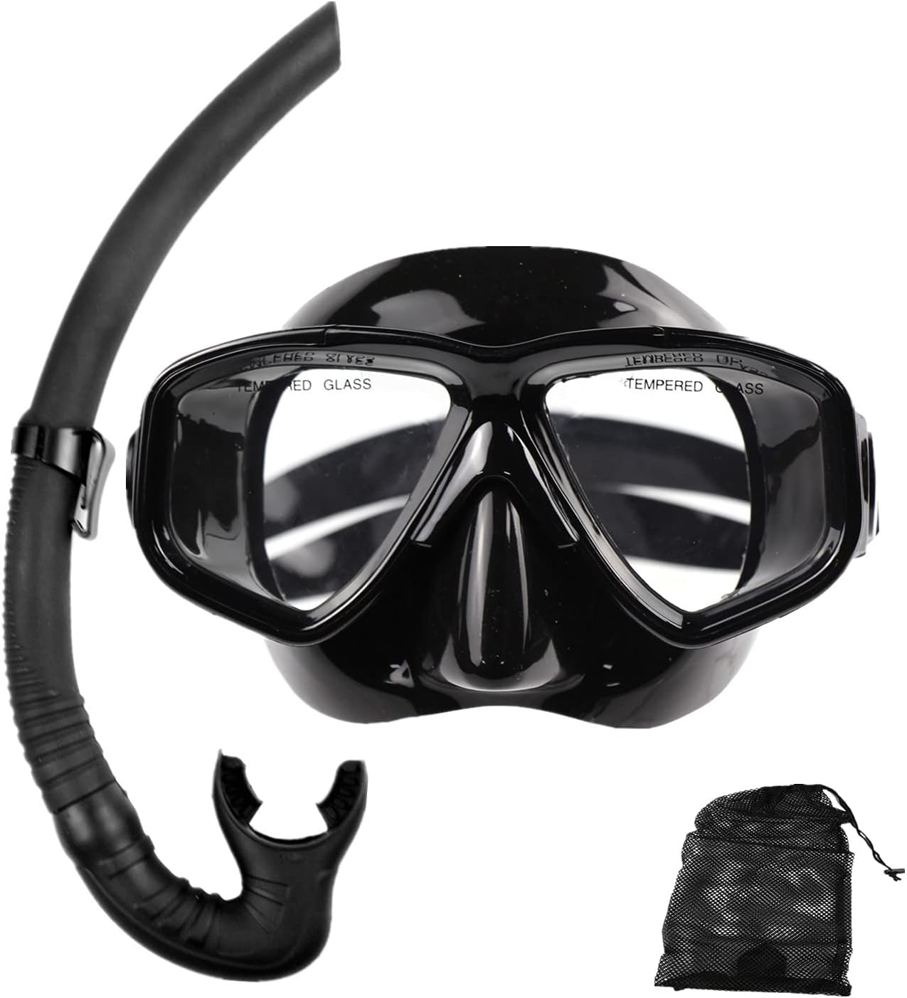 Kit de Snorkeling Masque en Verre Trempé Anti-Fuite et Tuba Flexible Grand Diamètre - طقم قناع الغوص أنبوب تنفس مرن - 8
