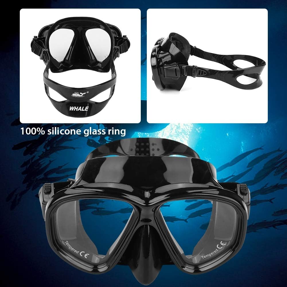 Kit de Snorkeling Masque en Verre Trempé Anti-Fuite et Tuba Flexible Grand Diamètre - طقم قناع الغوص أنبوب تنفس مرن 4