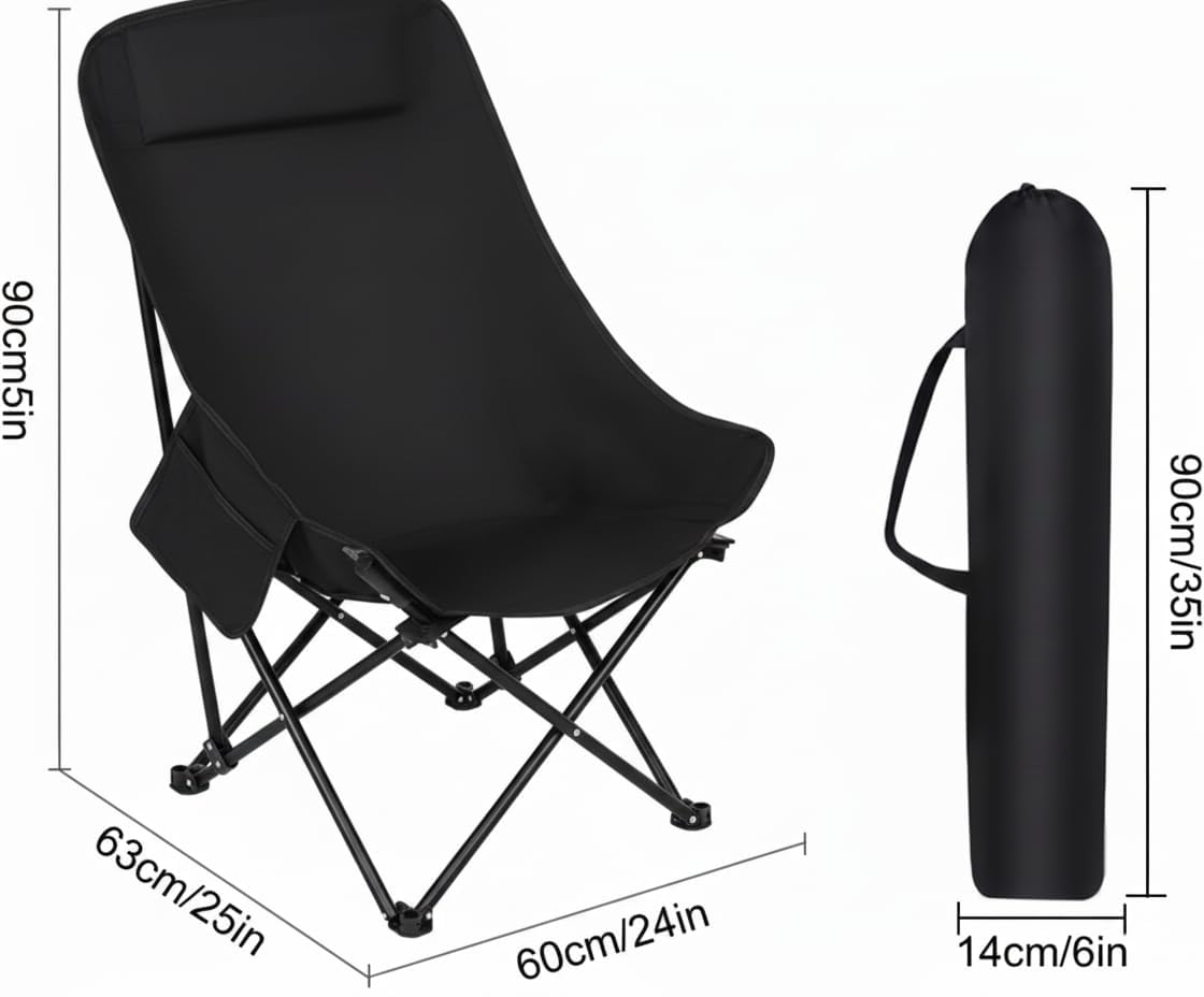 Chaise de Camping Pliante avec Dossier Réglable - كرسي تخييم بظهر عالي مريح قابل لتمديد 3