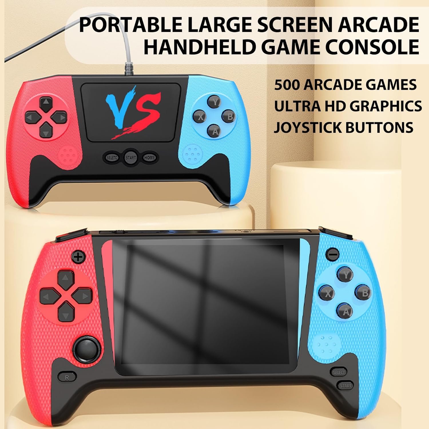 Console de Jeux Rétro Portable avec 500+ Jeux Classiques et Manette Supplémentaire - جهاز الألعاب المحمول ريترو بـ 500 لعبة كلاسيكية مع ذراع تحكم إضافي - 1