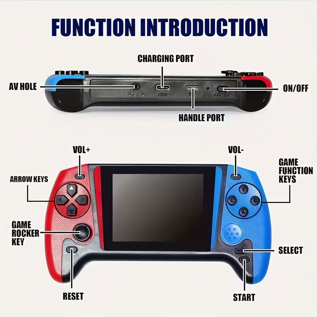 Console de Jeux Rétro Portable avec 500+ Jeux Classiques et Manette Supplémentaire - جهاز الألعاب المحمول ريترو بـ 500 لعبة كلاسيكية مع ذراع تحكم إضافي - 6