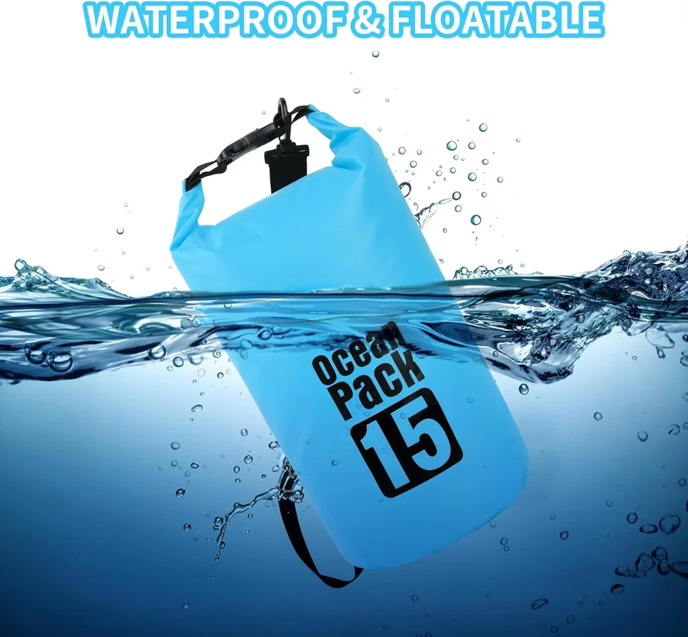 Sac Étanche Ocean Pack Dry Bag 15L Haute Résistance avec Double Bretelles - حقيبة مقاومة للماء بالكامل بسعة 15 لتر - 1