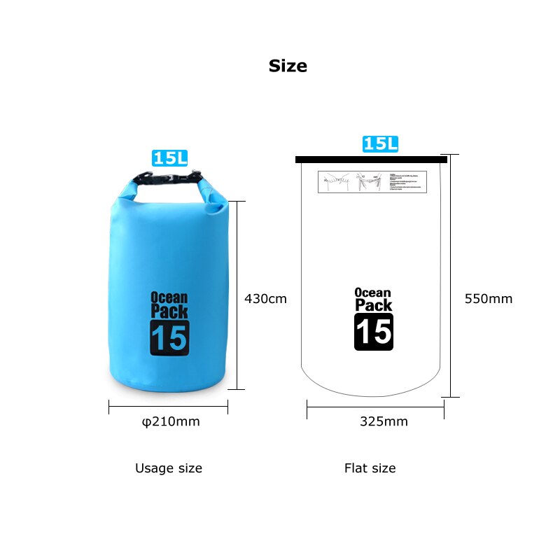 Sac Étanche Ocean Pack Dry Bag 15L Haute Résistance avec Double Bretelles - حقيبة مقاومة للماء بالكامل بسعة 15 لتر 10
