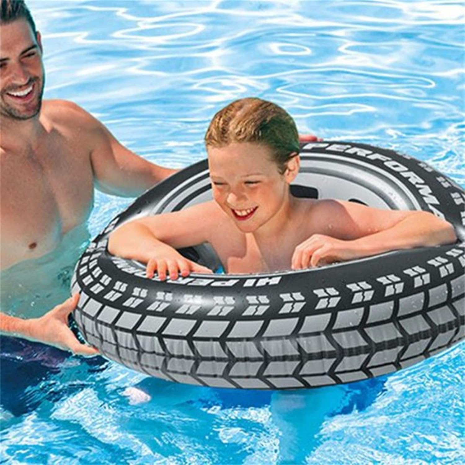Bouée de Natation Adulte Design Pneu Sport en PVC Haute Résistance - عوامة وعجلة سباحة للبالغين بتصميم إطار السيارة الرياضي 3