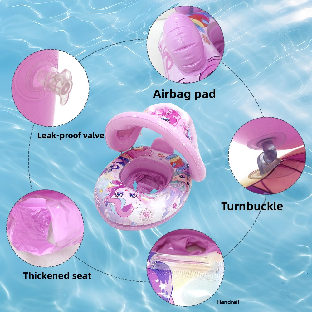 Bouée de natation gonflable pour bébé avec toit V2 - عوامة أطفال مع مظلة 5