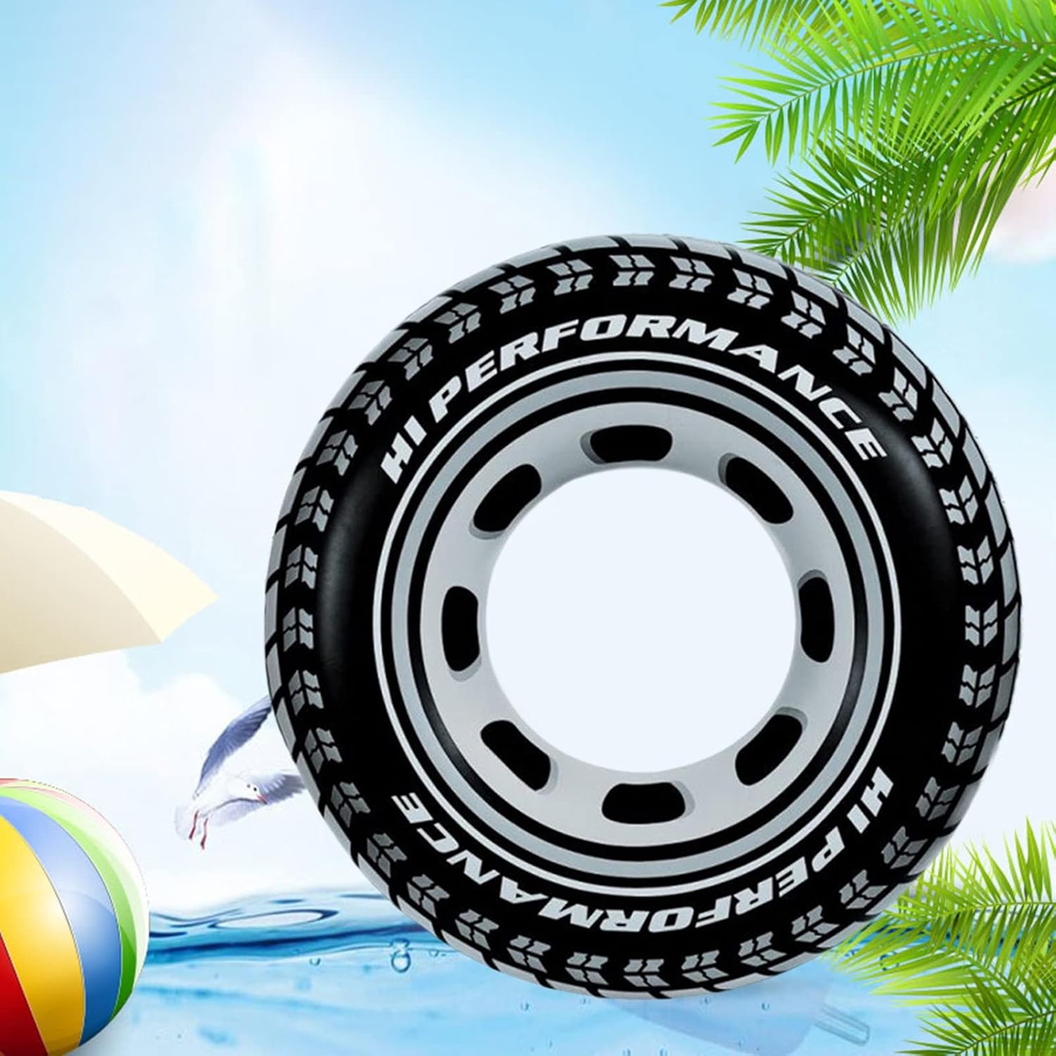 Bouée de Natation Adulte Design Pneu Sport en PVC Haute Résistance - عوامة وعجلة سباحة للبالغين بتصميم إطار السيارة الرياضي - 3