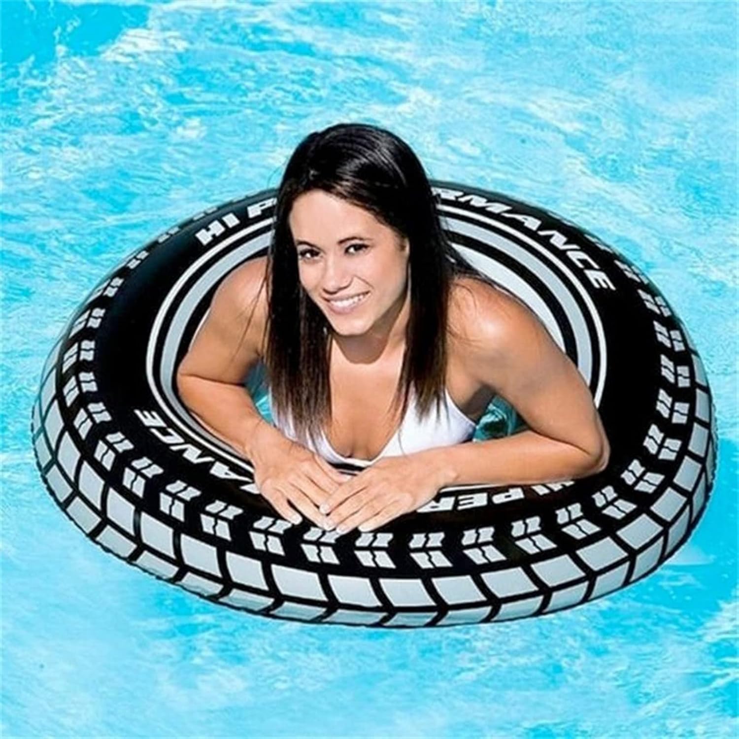 Bouée de Natation Adulte Design Pneu Sport en PVC Haute Résistance - عوامة وعجلة سباحة للبالغين بتصميم إطار السيارة الرياضي - 5