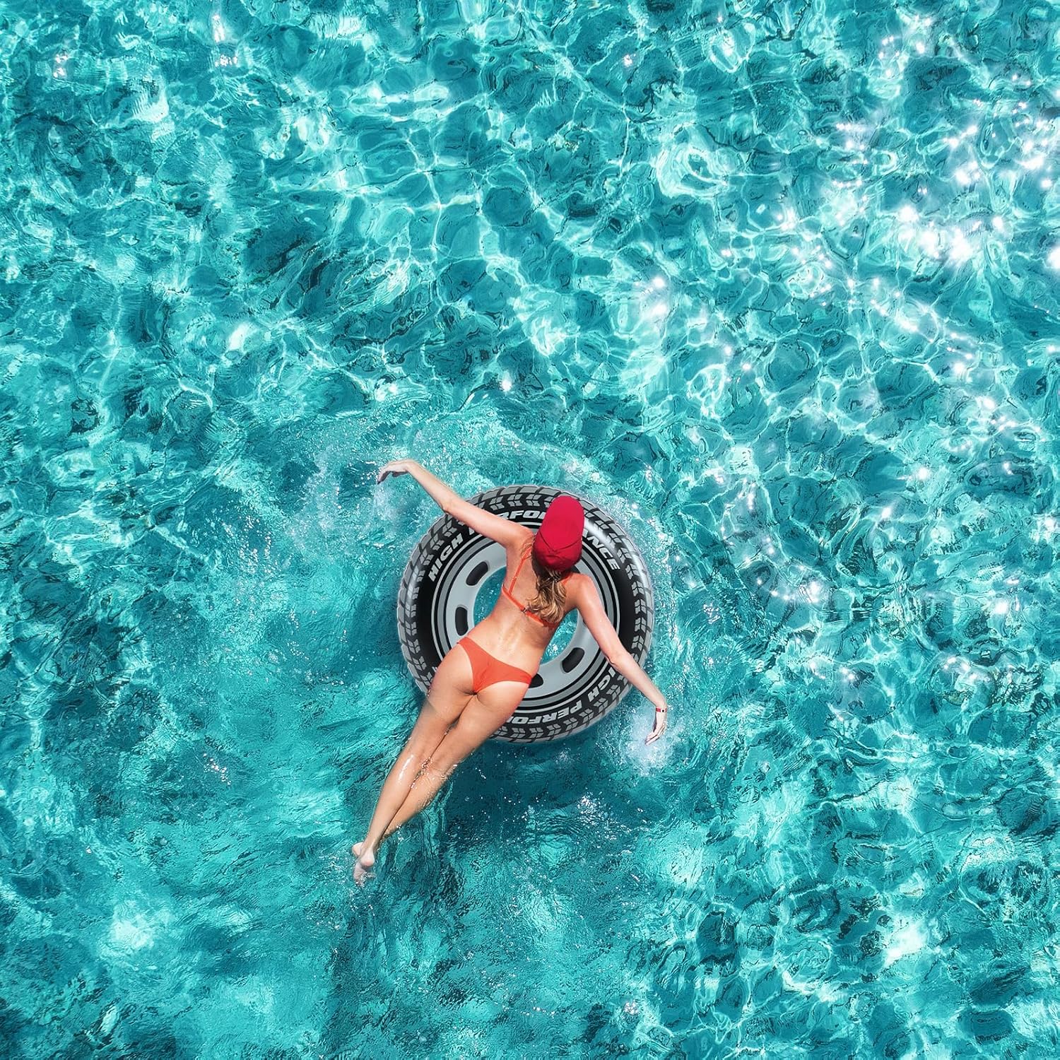Bouée de Natation Adulte Design Pneu Sport en PVC Haute Résistance - عوامة وعجلة سباحة للبالغين بتصميم إطار السيارة الرياضي - 9