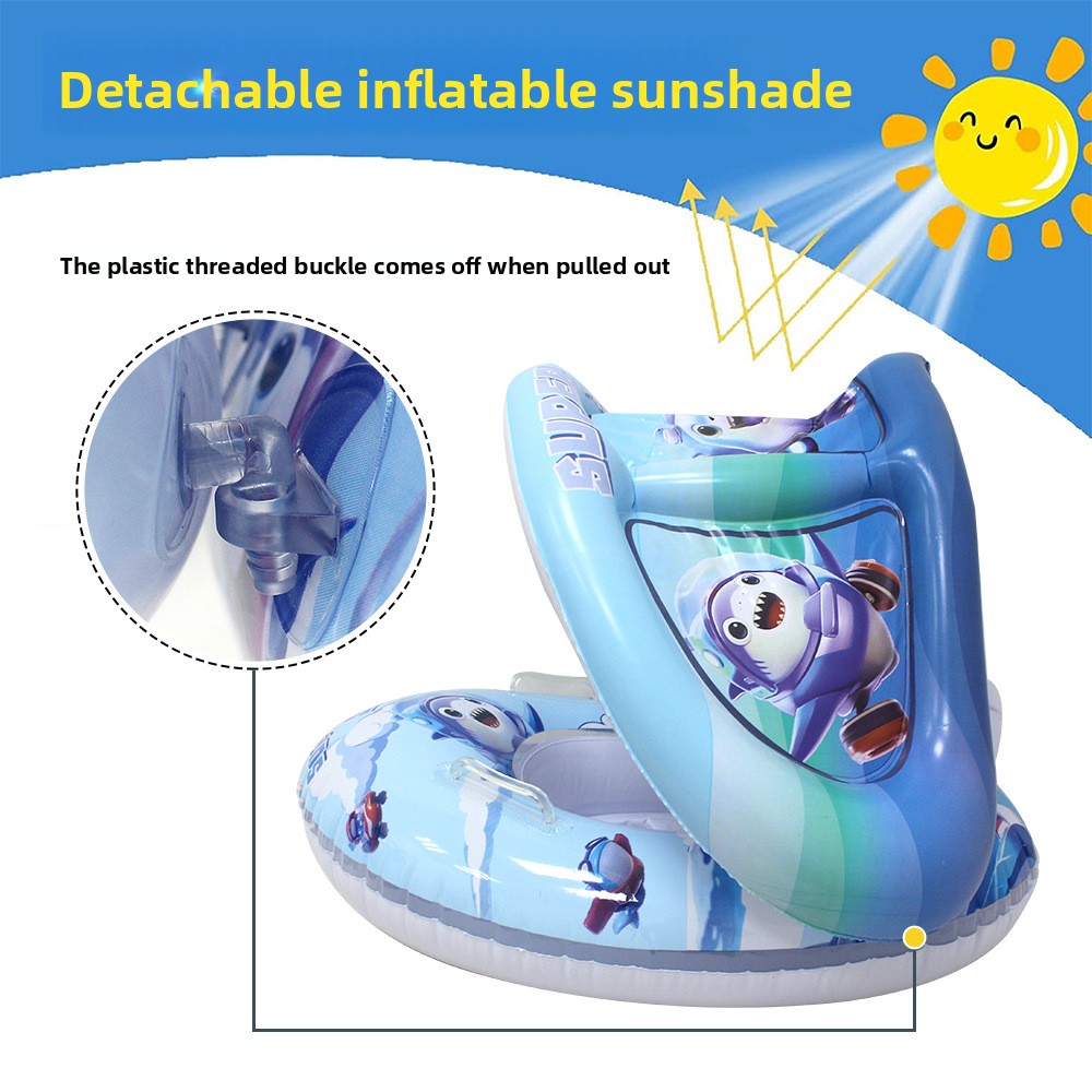 Bouée de natation gonflable pour bébé avec toit V2 - عوامة أطفال مع مظلة - 1