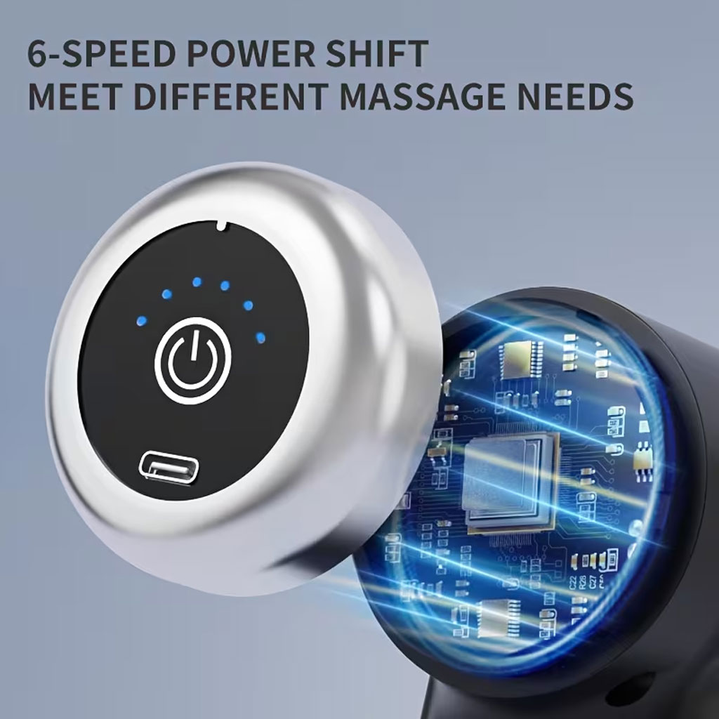 Pistolet de Massage Professionnel avec 9 Têtes Interchangeables pour Relaxation Totale - جهاز تدليك الجسم الاحترافي بـ 9 رؤوس لتدليك الأنسجة العميقة - 7