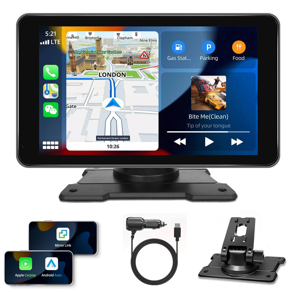 Écran Autoradio Portable 7P Tactile - CarPlay et Android Auto - شاشة السيارة الذكية المحمولة 7 بوصة تدعم كربلاي وأندرويد أوتو 2