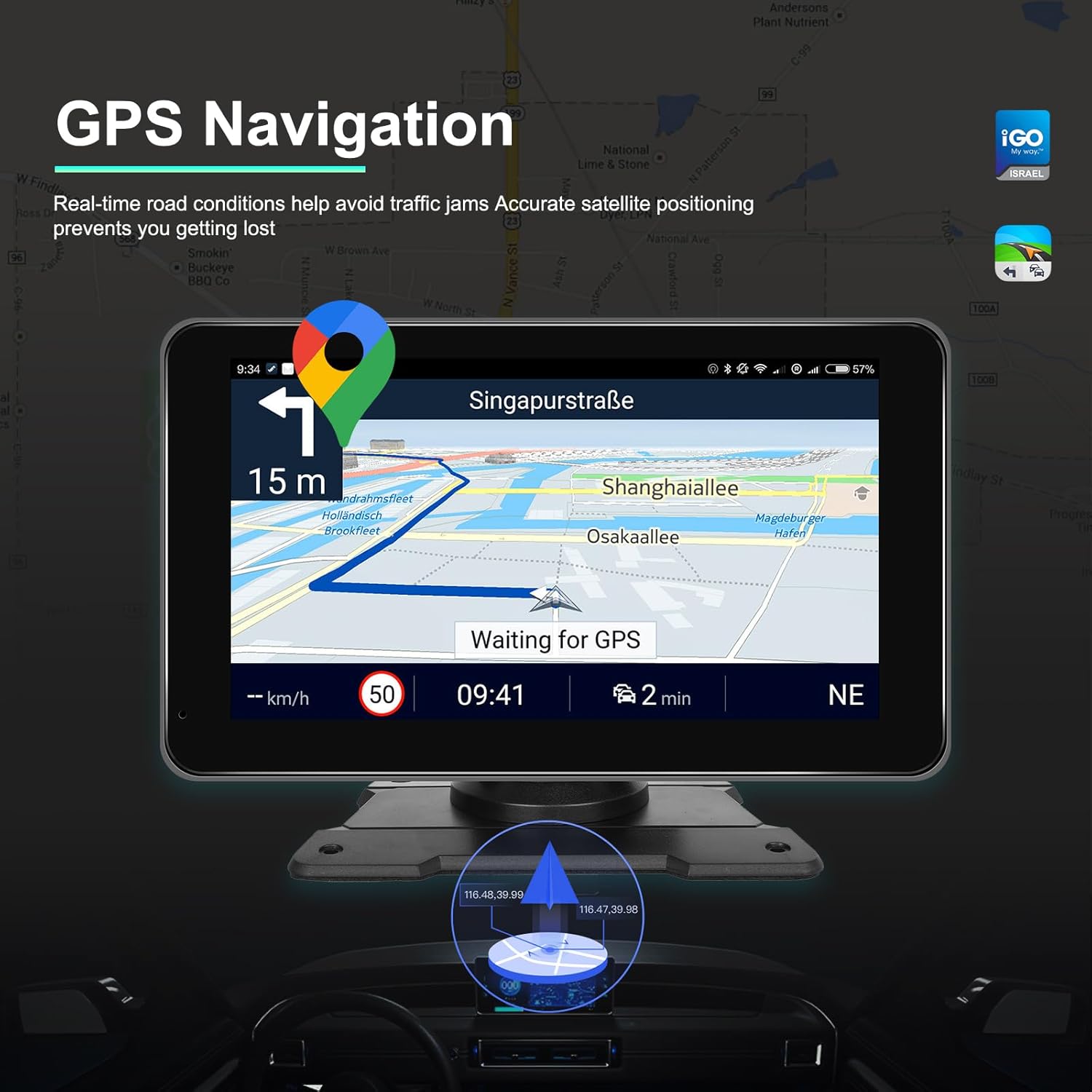 Écran Autoradio Portable 7P Tactile - CarPlay et Android Auto - شاشة السيارة الذكية المحمولة 7 بوصة تدعم كربلاي وأندرويد أوتو 7