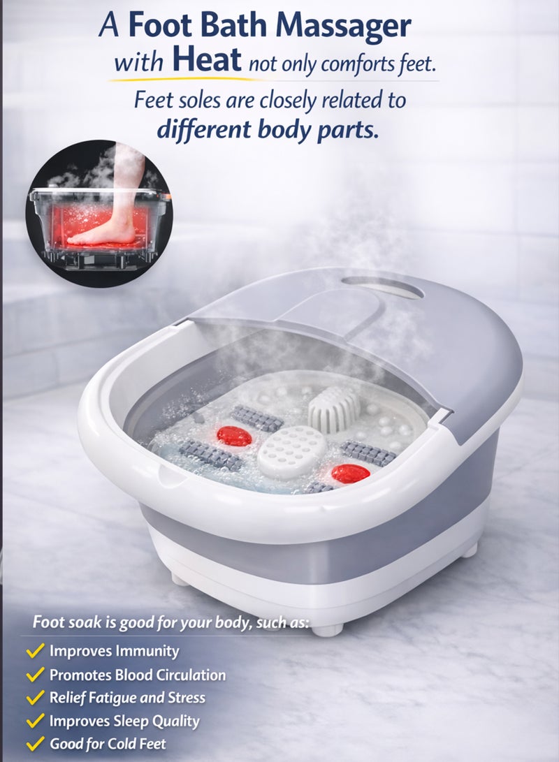 Masseur pour Pieds Pliable Hydromassant et Chauffant avec Rouleaux Shiatsu - جهاز مساج وتدليك القدمين المطور القابل للطي مع خاصية التسخين والفقاعات - 9