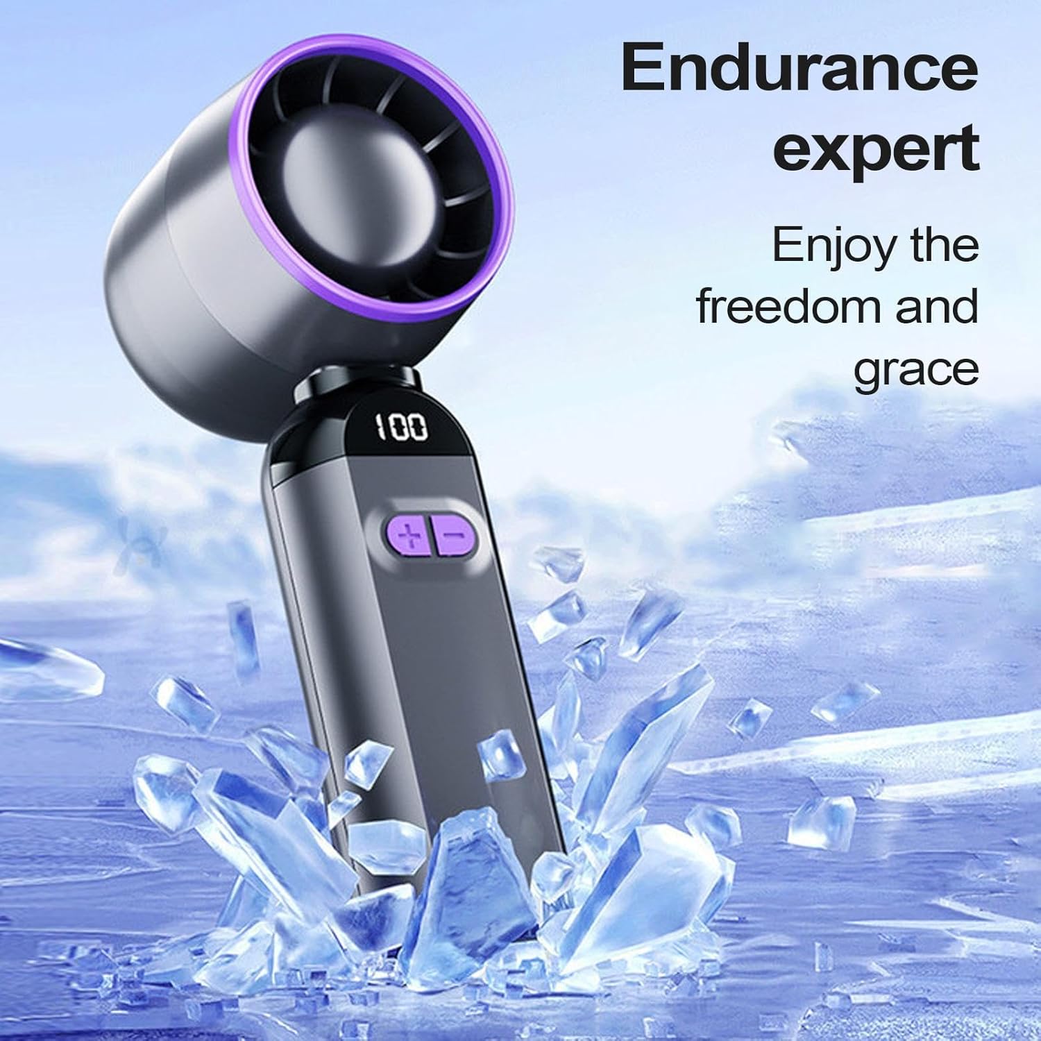 Mini Ventilateur Turbo Sans Pales - 100 Vitesses Réglables et Rechargeable USB - مروحة التوربو الذكية بدون شفرات مع 100 سرعة قابلة للتعديل - 3