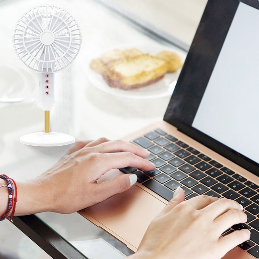 Mini Ventilateur de Bureau Portable USB - Ultra-Silencieux avec Batterie 1200mAh - مروحة المكتب اللاسلكية والمحمولة فائقة الهدوء بـ 3 سرعات - 7