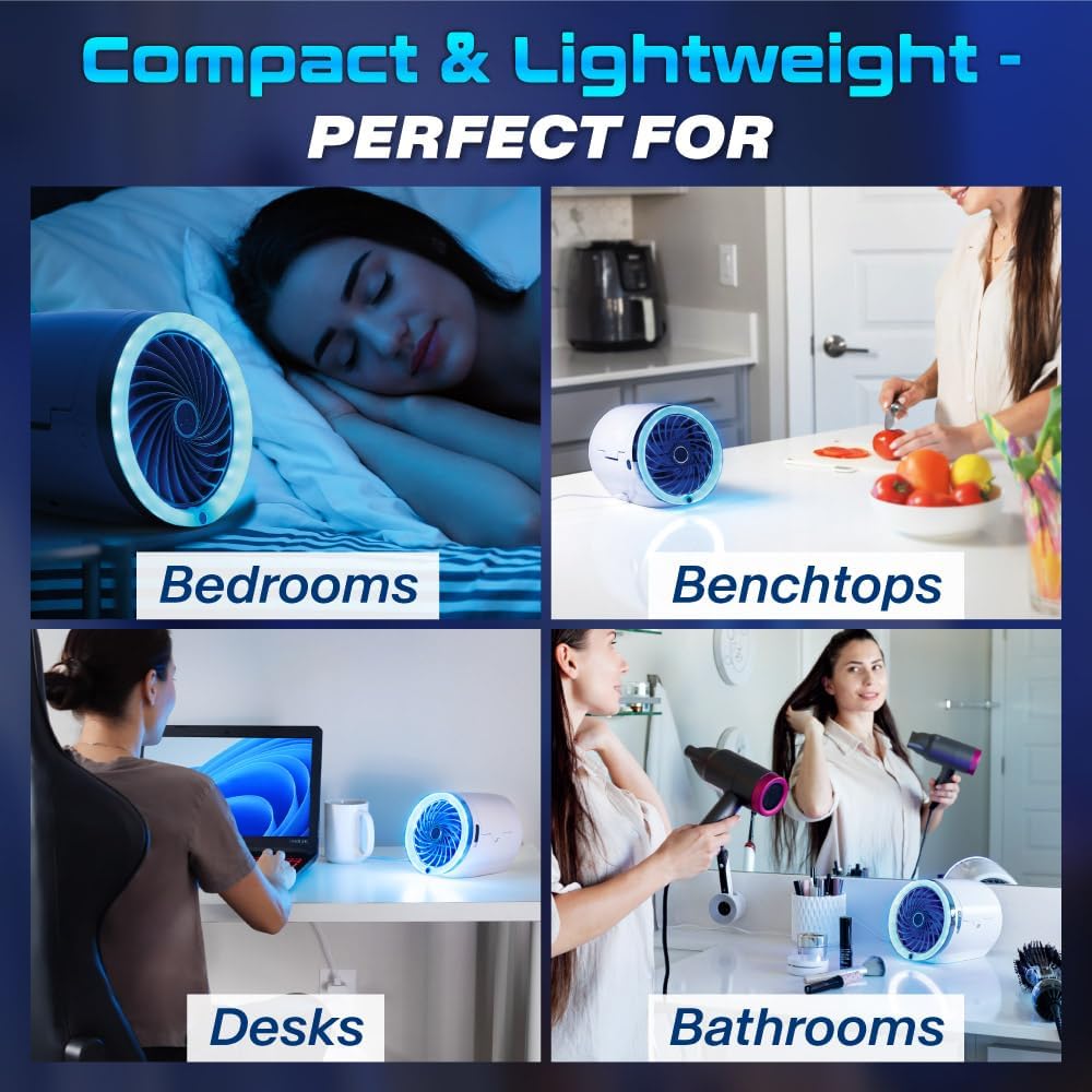 Mini Climatiseur Portable à Glace Technologie Jet Fan, 3 Vitesses et Éclairage LED - مبرد الهواء والثلج المدمج بـ 3 سرعات وإضاءة ملونة 8
