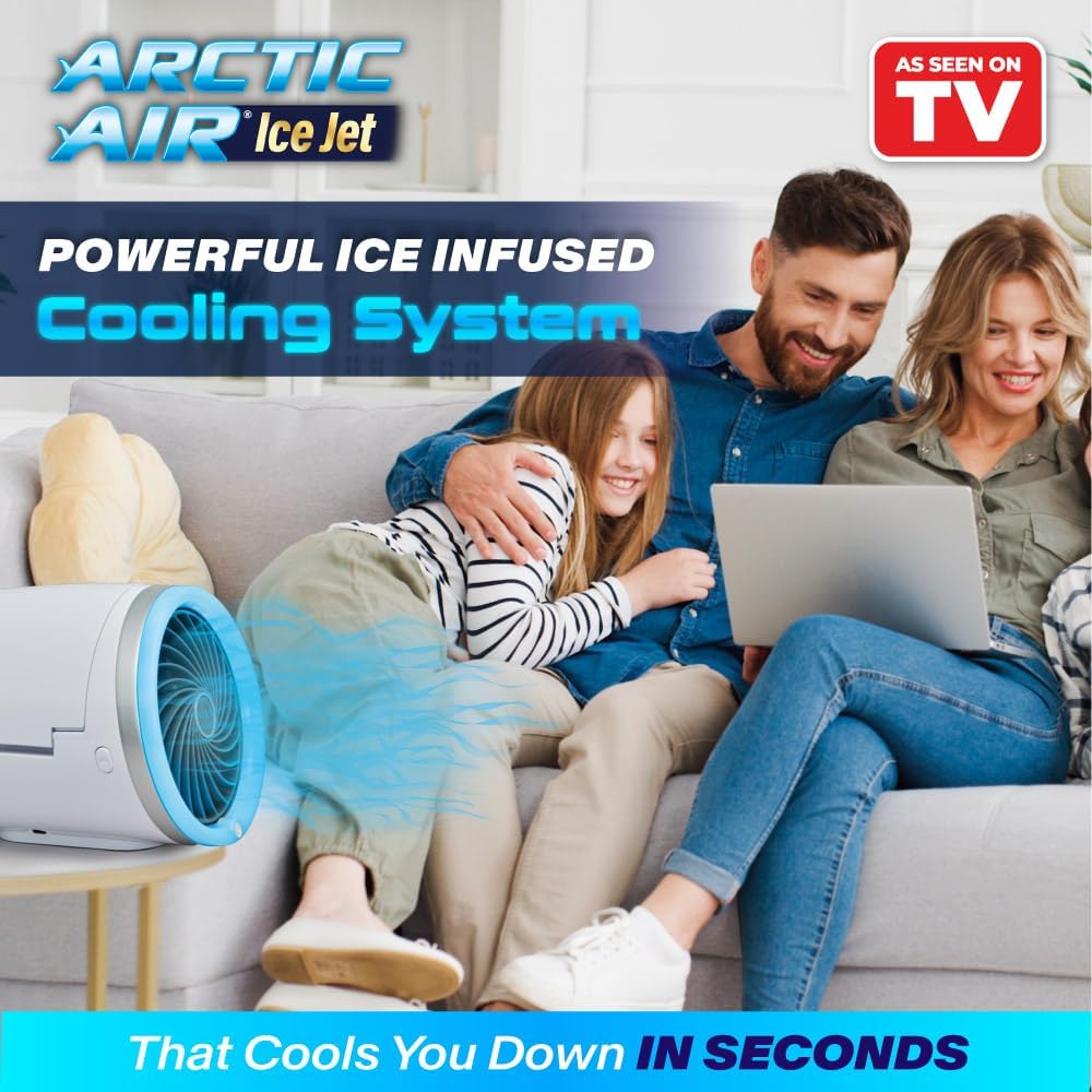 Mini Climatiseur Portable à Glace Technologie Jet Fan, 3 Vitesses et Éclairage LED - مبرد الهواء والثلج المدمج بـ 3 سرعات وإضاءة ملونة 10