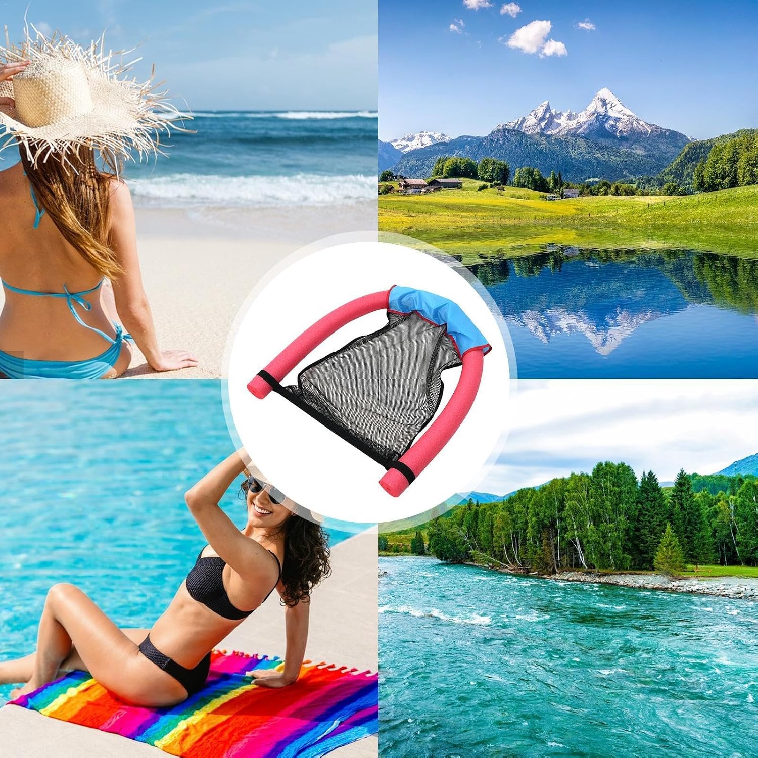 Chaise Flottante en Maille pour Piscine Confortable, Durable et Sans Gonflage - مقعد وشبكة الطفو في المسبح (بدون نفخ) 4