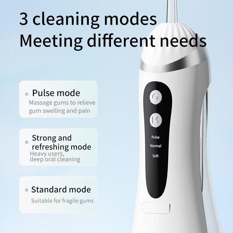 Hydropulseur Dentaire Sans Fil Jet Dentaire Portable à 3 Modes et 4 Buses - جهاز تنظيف الأسنان واللثة المائي 5