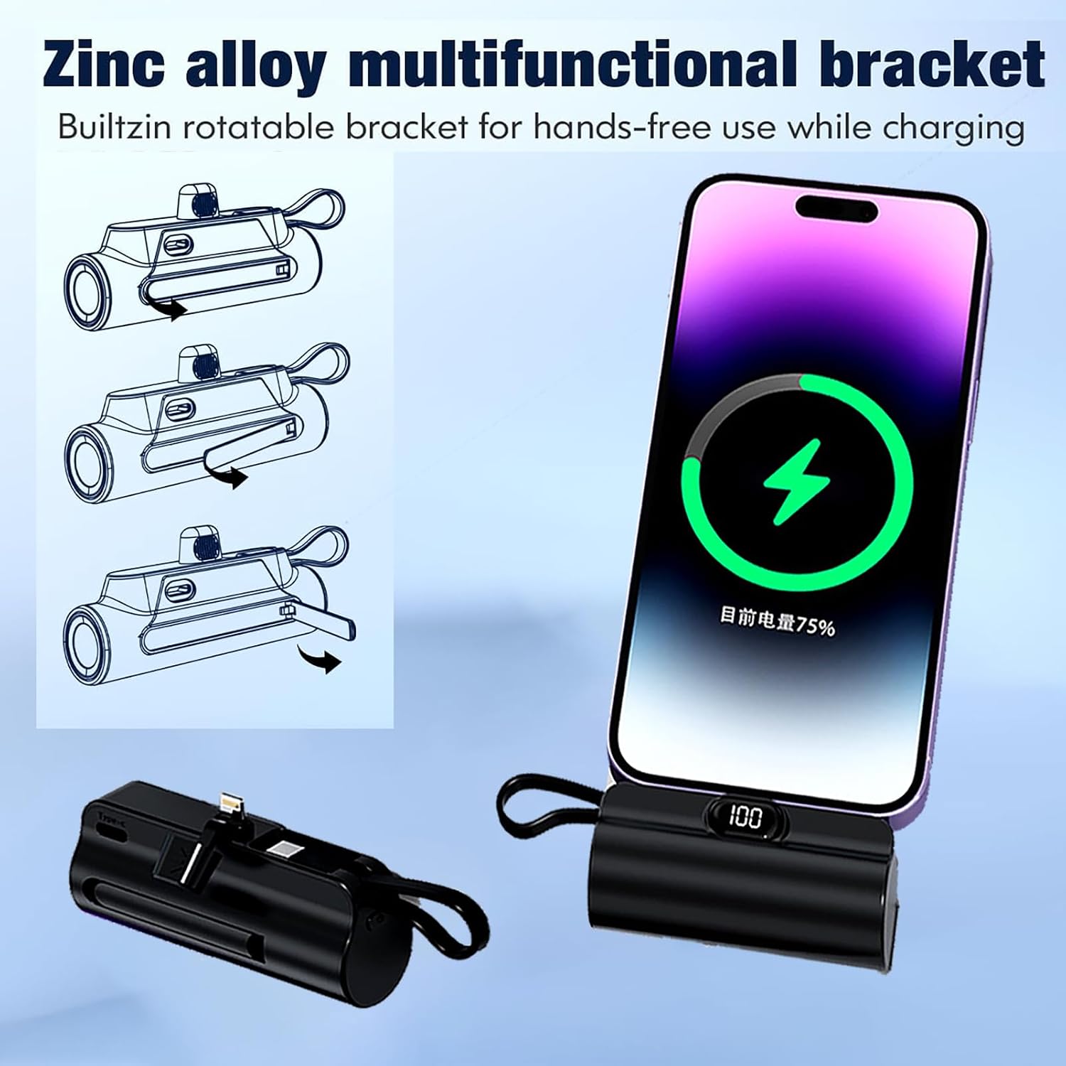 Mini Power Bank Portable Anker 10W 5000mAh avec Connecteur Direct - باور بانك مصغر ومحمول - 9