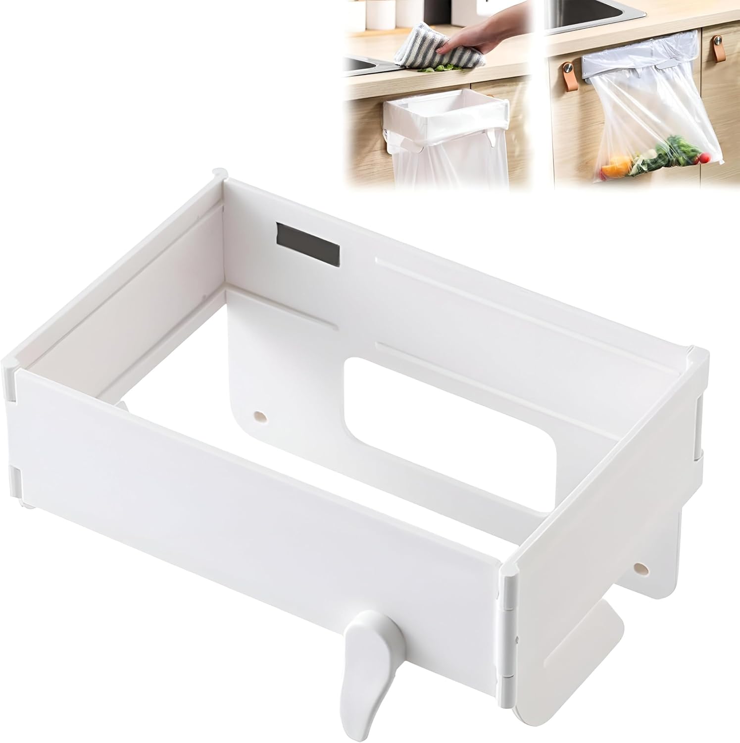 Support de Sac Poubelle Mural et Pliable Fixation Autocollante sans Perçage - حامل وموزع أكياس القمامة الجداري - 1